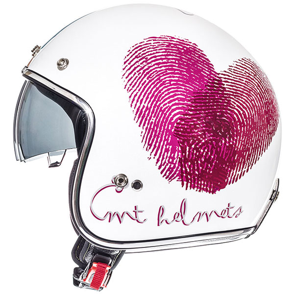 mt helmets le mans open face love white pink 01