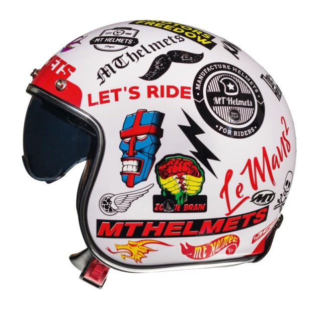jet retro kaciga mt helmets lemans sv anarchy bijela
