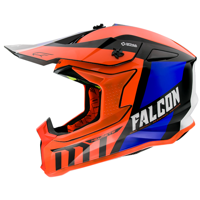 off road kaciga mthelmets falcon warrior gloss pearl orange