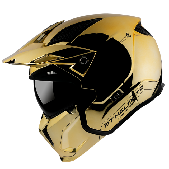 kaciga za motocikl mt helmets StreetFighter chromed gold