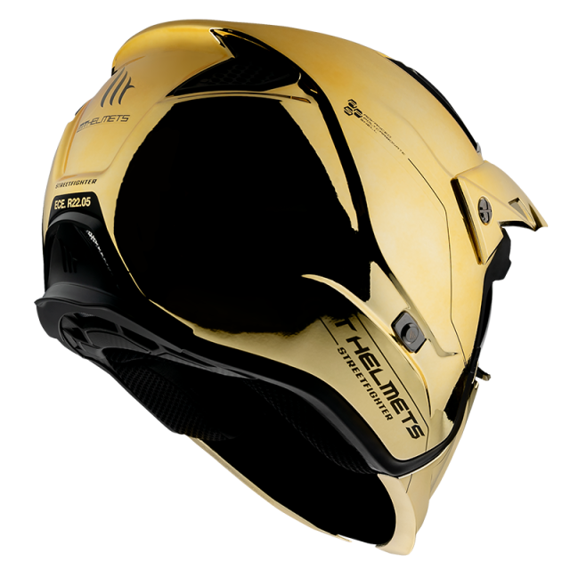 kaciga za motocikl mt helmets StreetFighter chromed gold