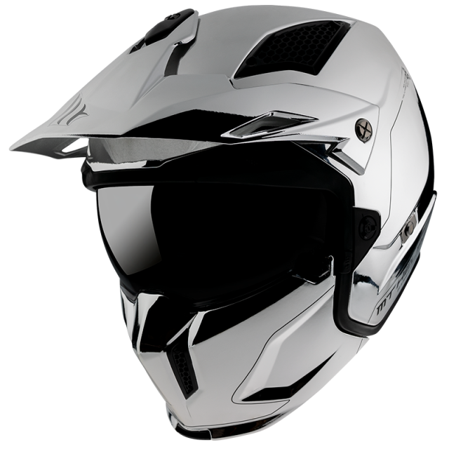 kaciga za motocikl mt helmets StreetFighter chromed silver