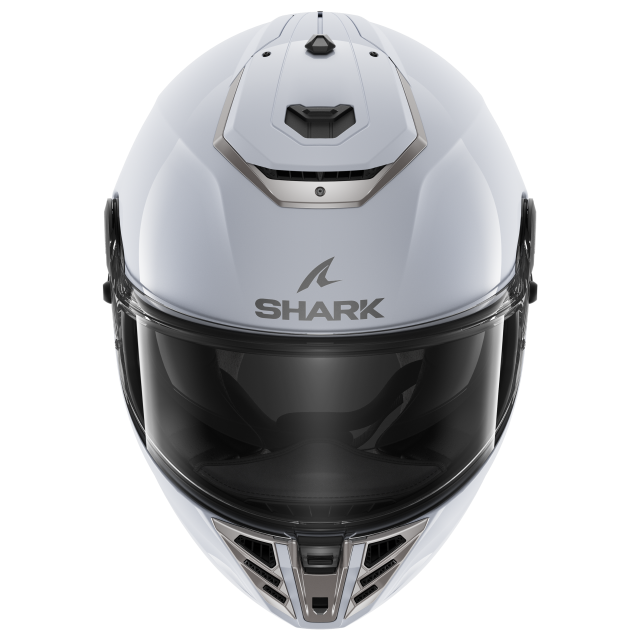 HEEW SHARK HELMETS SPARTAN RS BLANK WHITE SILVER GLOSSY ps