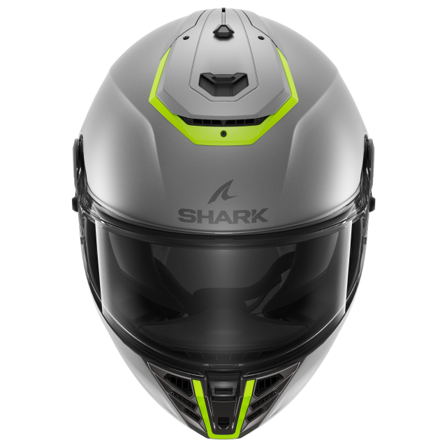 HEESYS SHARK HELMETS SPARTAN RS BLANK MAT SP SILVER YELLOW SILVER ps