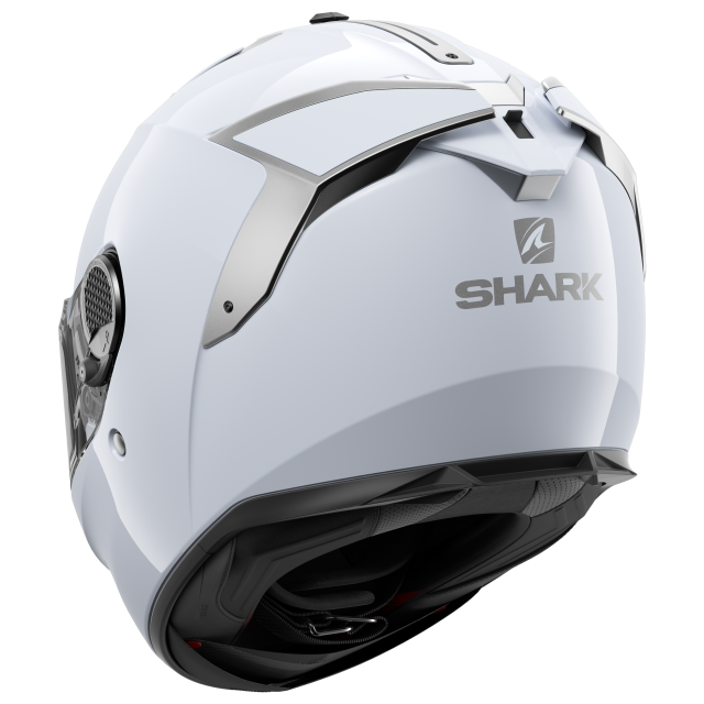 HEEW SHARK HELMETS SPARTAN GT BCL MICR BLANK WHITE SILVER GLOSSY ps