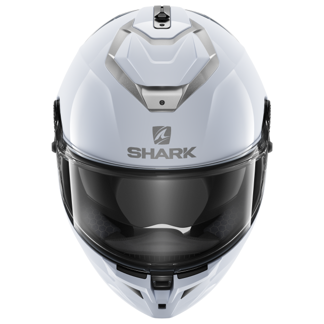 HEEW SHARK HELMETS SPARTAN GT BCL MICR BLANK WHITE SILVER GLOSSY ps