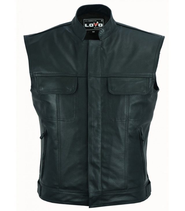 motorcycle leather vest lvc