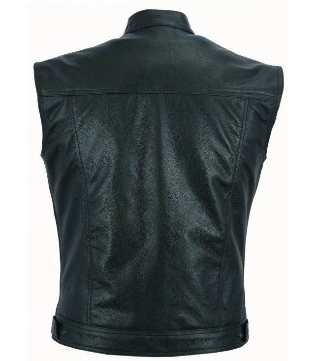 motorcycle leather vest lvc