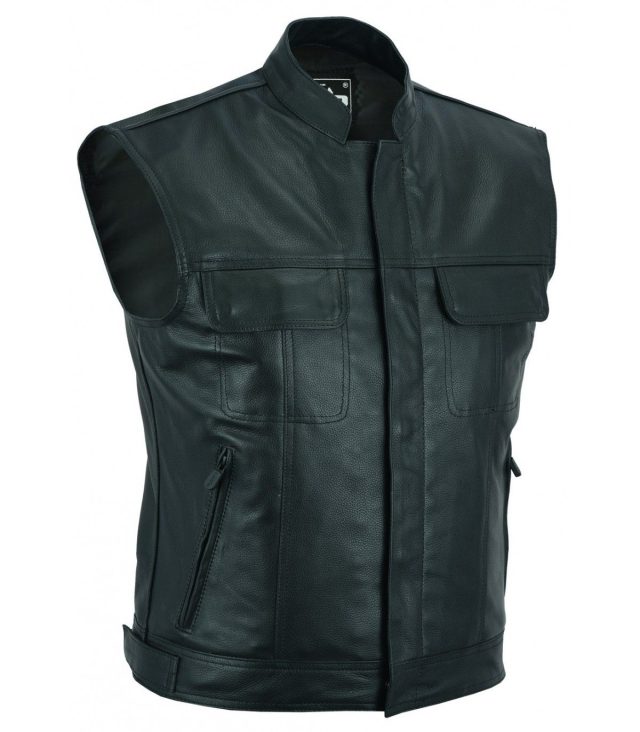 motorcycle leather vest lvc